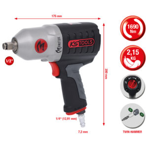 1/2" MONSTER high performance impact wrench, 1690Nm